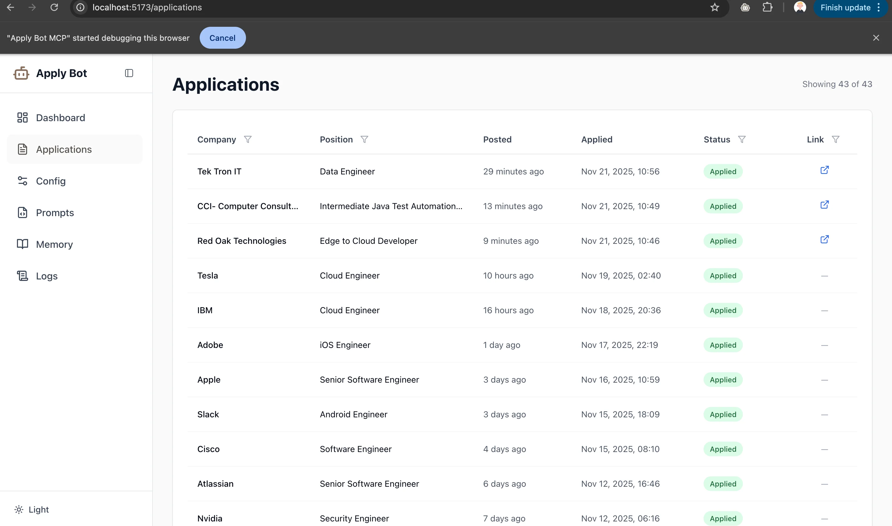 Application Tracking 1